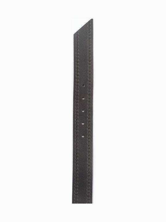 Wide Men's Belt Leather Brown