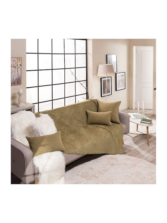 Teoran Basic Viersitzer-Sofa Überwurf Chenille 180x350cm 15