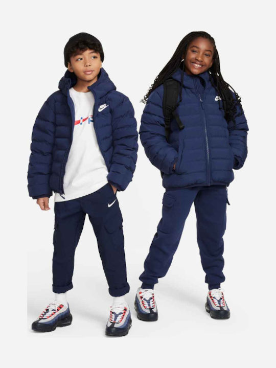 Kids' Sports Jacket Short with Hood Blue Sportswear