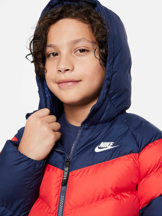 Kids' Sports Jacket with Hood Navy Blue Sportswear