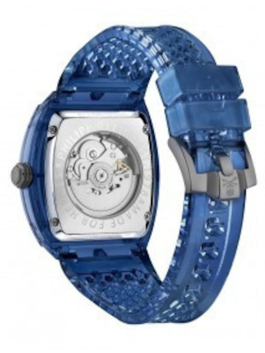 Philipp Plein Skeleton Ρολόι Αυτόματο με Καουτσούκ Λουράκι Philipp Plein Skeleton Ρολόι Αυτόματο με Καουτσούκ Λουράκι