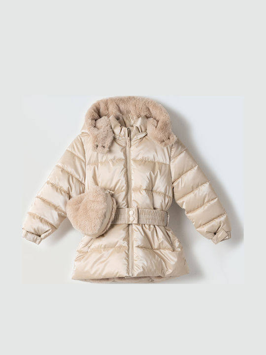Kinder Steppjacke mit Kapuze Gold