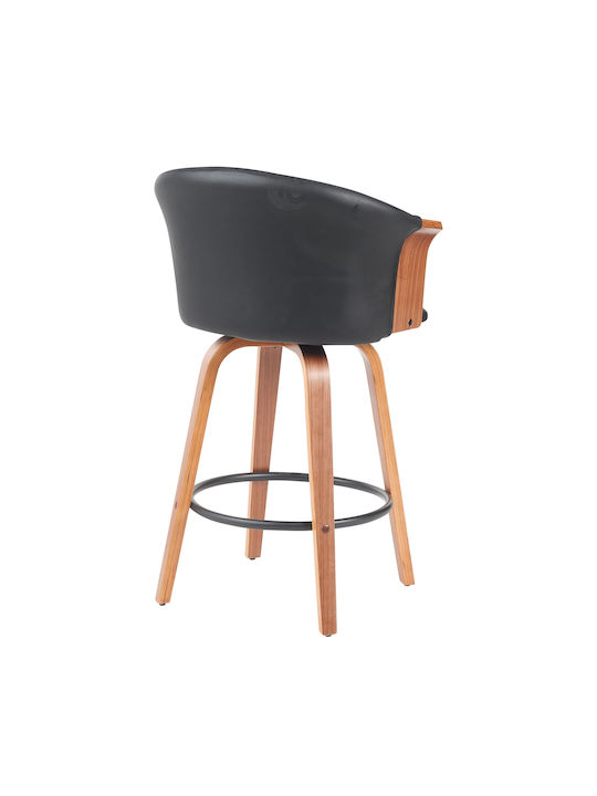 Hocker Bar mit Rückenlehne Hölzernes Black, Brown 50x50x103cm