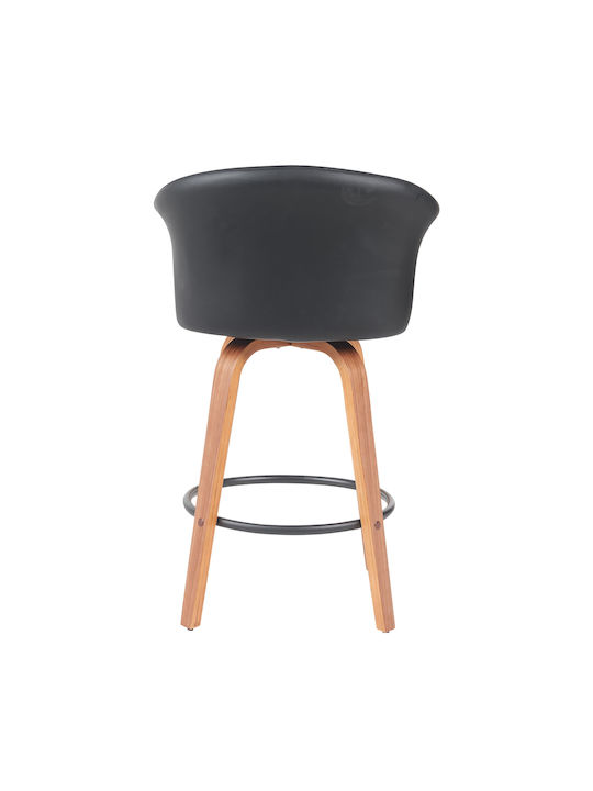 Hocker Bar mit Rückenlehne Hölzernes Black, Brown 50x50x103cm