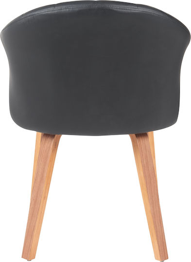 Dining Room Wooden Armchair Black/Brown 55x58x78cm