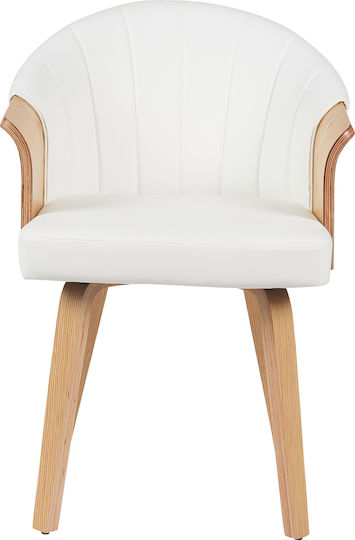 Fotolii Sala de mese Lemn White/Natural 1buc 55x58x78buc