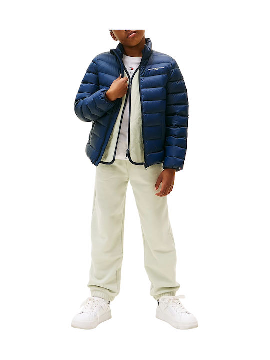 Essential Light Down Kids Casual Short Jacket Dark Night Navy