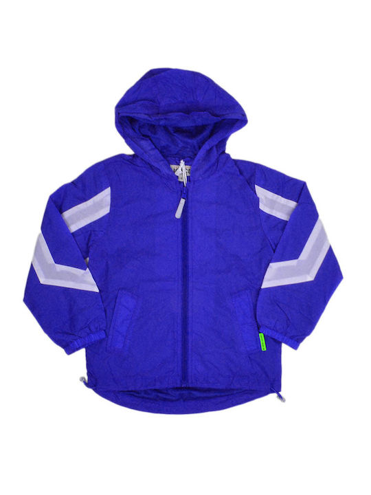 Kids' Casual Jacket Short Windproof with Hood Blue