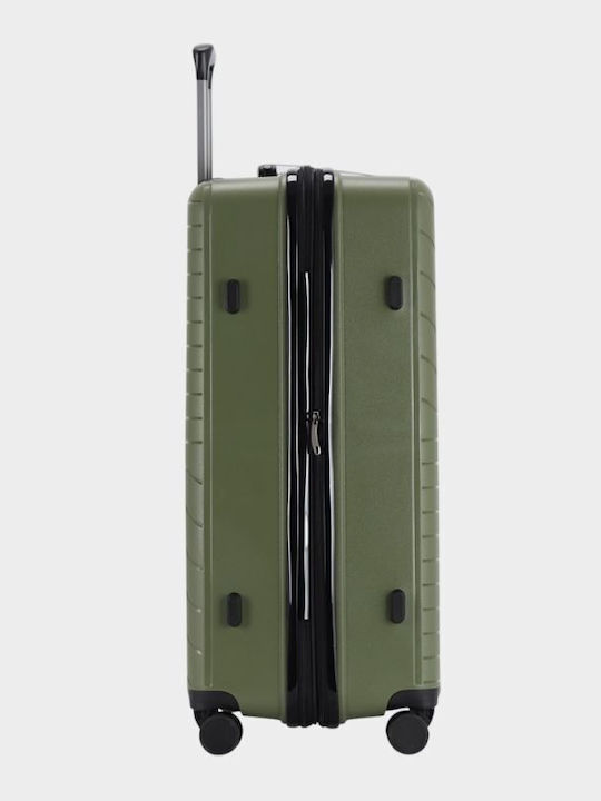 Lavor Large Hard Green Travel Suitcase with 4 Wheels Height 75cm