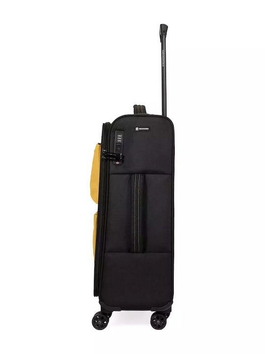 Newcom Travel Suitcases Fabric Yellow with 4 Wheels Set of 2 Pieces
