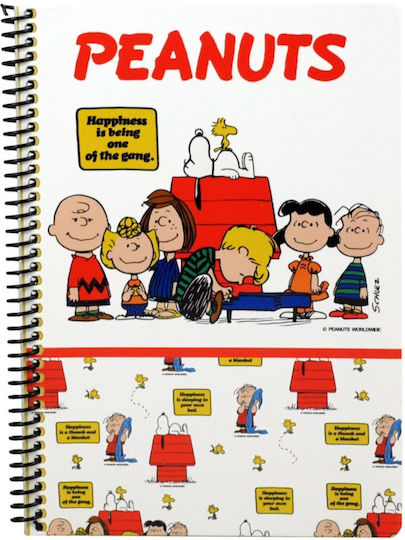 Peanuts Snoopy and Woodstock Σπιράλ Τετράδιο Ριγέ Β5 70 Φύλλων 2 Θεμάτων Λευκό (Διάφορα Σχέδια)