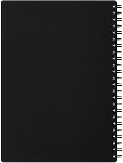 Notepad Notizbuch Spirale 80 Blätter A5 Geregelt Schwarz