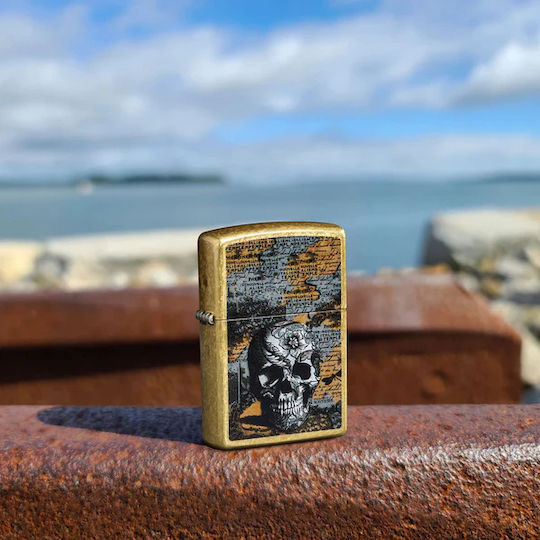 Zippo Floral Skull Lighter Flame Multicolour