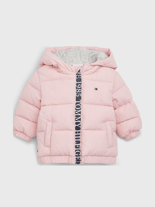 Kids' Casual Jacket Short with Hood Pink