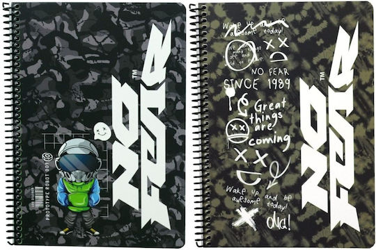 No Fear Spiral Notebook Ruled B5 70 Sheets 2 Subjects 1pcs (Μiscellaneous Designs)