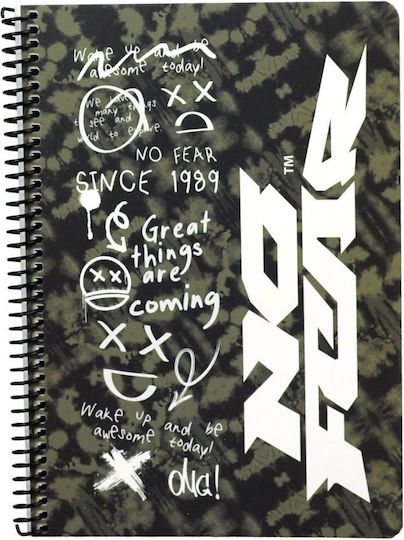 No Fear Spiral Notebook Ruled B5 70 Sheets 2 Subjects 1pcs (Μiscellaneous Designs)