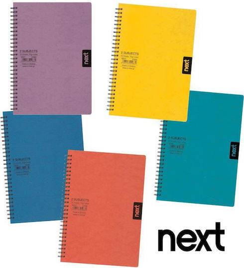 Next Spiral Notebooks Ruled B5 35 Sheets 2 Subjects Notebook Presspan Multicolour 10pcs