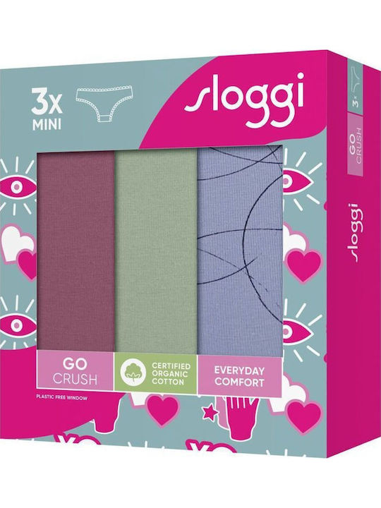 Βαμβακερά Дамско Слип 3Pack с дантела Sky Blue
