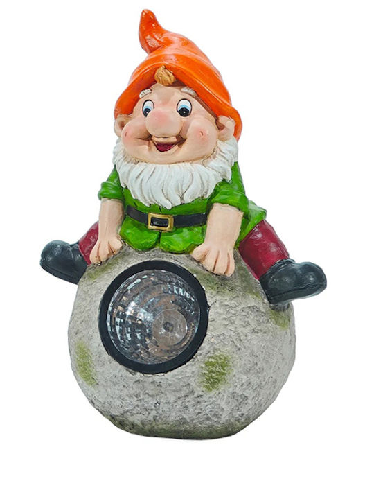 General Trade Lumină decorativă solară LED pitic Gnome General Trade 38 cm verde-portocaliu