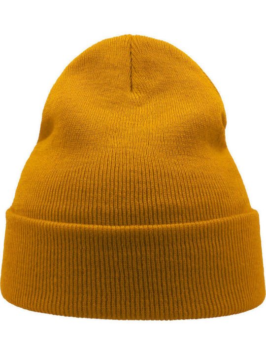 Beanie Unisex Σκούφος Πλεκτός σε Κίτρινο χρώμα