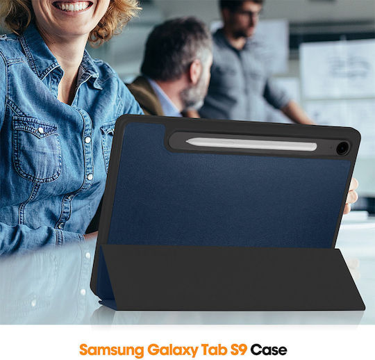 Sonique Smartcase Slim Flip Cover Durabilă Albastră (Samsung Galaxy Tab S9, Galaxy Tab S9 FE)