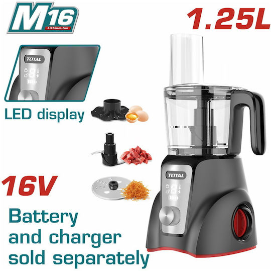 Total Mini Chopper Multi Blender Li-ion 16V 1,25 Liter Ohne Batterie & Ladegerät TMG026K