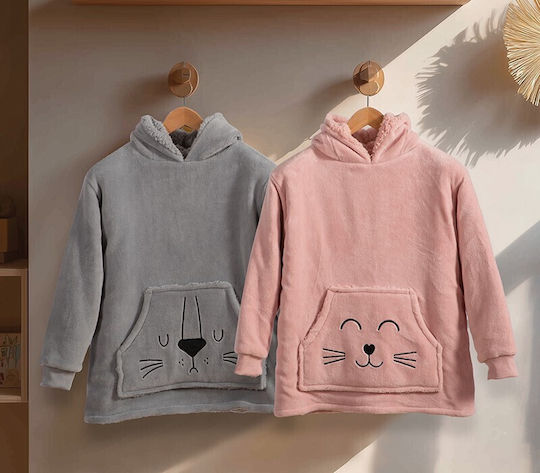 Leeping Lion Nef-nef Kinder Strandponcho Grau 4-6 Jahre