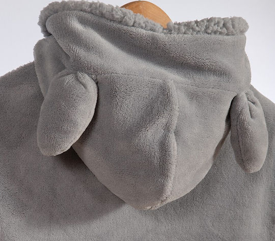 Leeping Lion Nef-nef Kinder Strandponcho Grau 4-6 Jahre