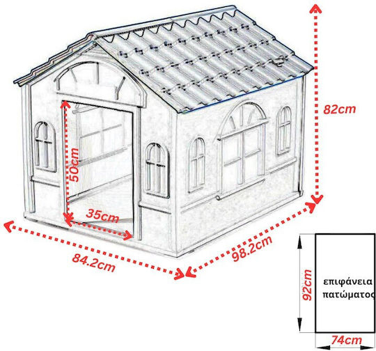 Vesta Large Dog House Plastic Outdoor White 84.2x98.2x82cm