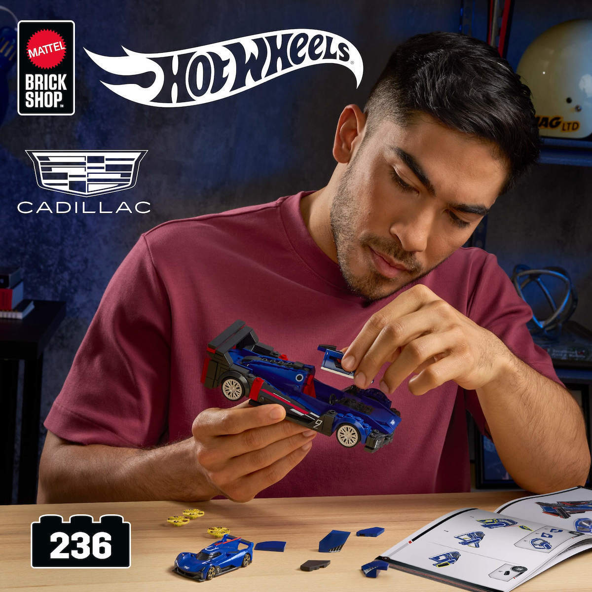 Mattel Brick Shop Cuburi de Construit Hot Wheels Speed Series