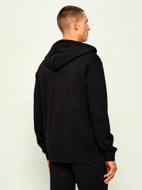 Men's Cardigan with Hood Black