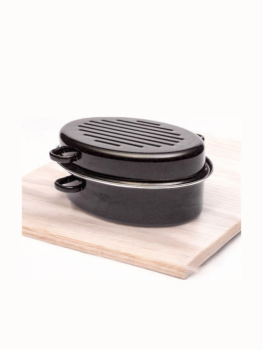 Homestyle Dutch Oven Oval Made of Aluminum with Grill 38x28cm 1pcs