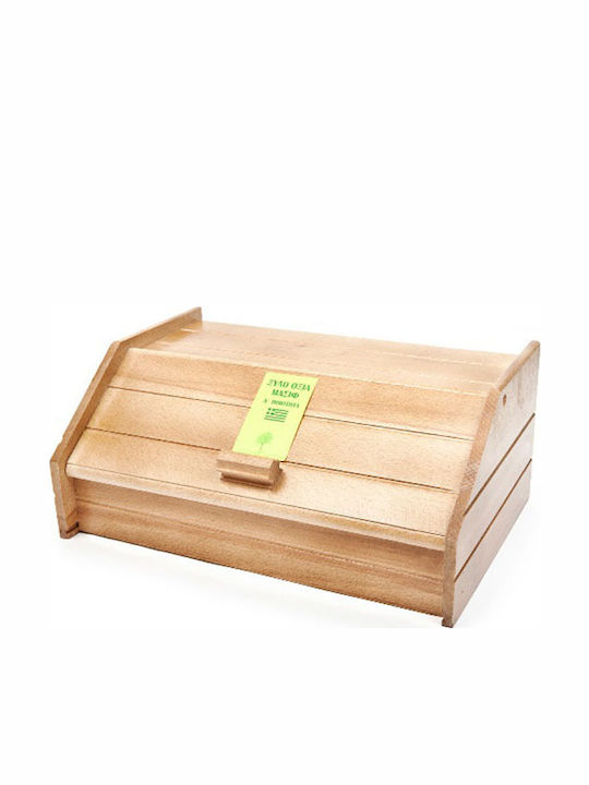 Homestyle Bread Box with Lid Wooden Brown 42x28x18cm