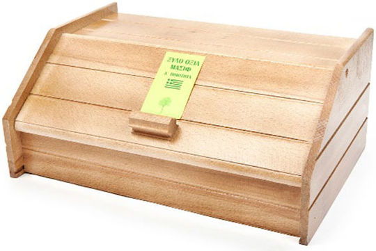 Homestyle Ψωμιέρα με Καπάκι Ξύλινη σε Καφέ Χρώμα 42x28x18cm
