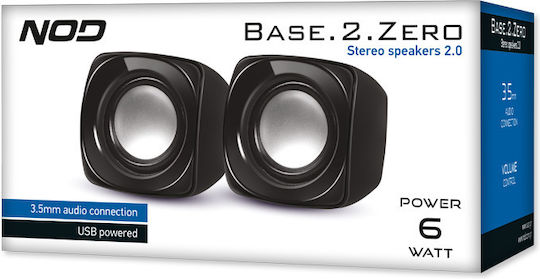 NOD Base 2 Zero Компютърни тонколони 2.0 с мощност 6W в Черен цвят