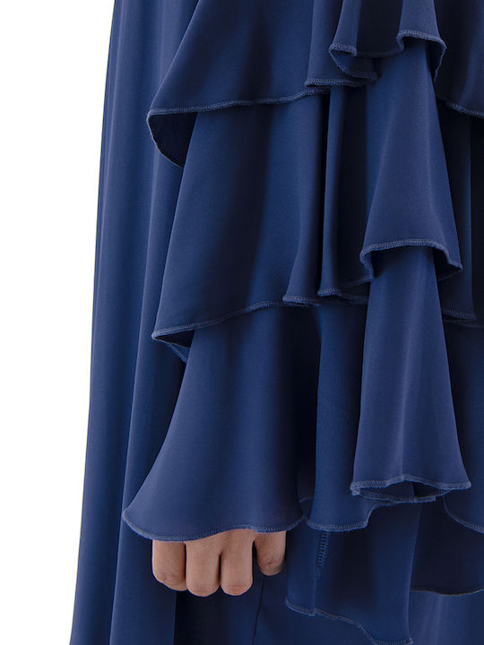 Mini Abendkleid mit Rüschen Blau