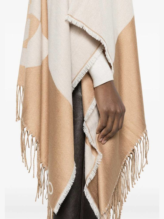 Women's Poncho White / Black