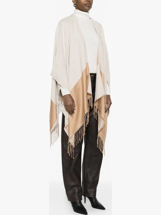 Women's Poncho White / Black