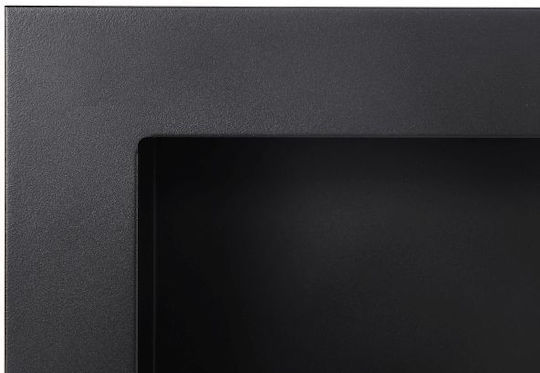 Globmetal Стенен Биоетанолова камина Вътрешно пространство Сив 90x12x40см