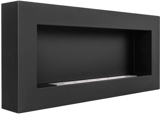 Globmetal Стенен Биоетанолова камина Вътрешно пространство Черен 90x12x40см