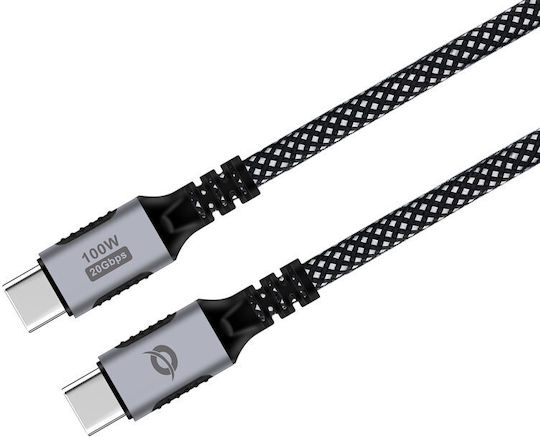 Conceptronic USB 3.2 Kabel USB-C männlich - USB-C 100W PD Schwarz 1,2m ETTA07B12