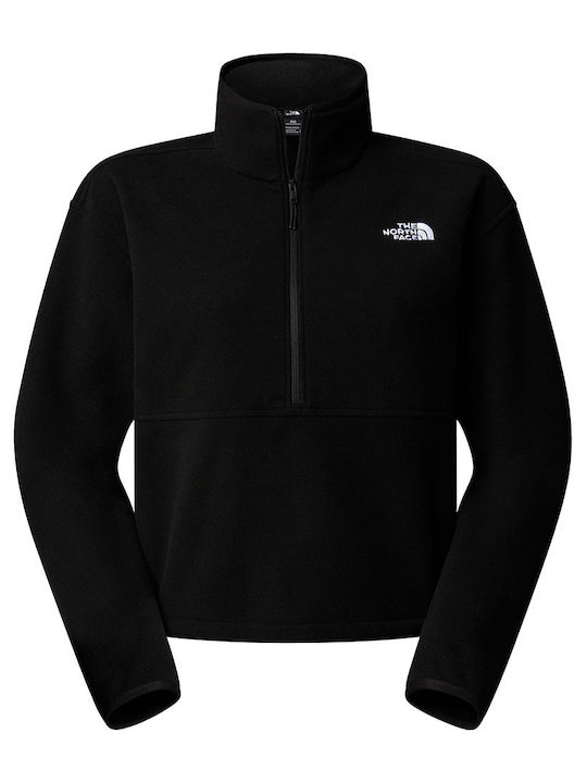 Glacier Χειμερινή Γυναικεία Fleece Μπλούζα Πεζοπορίας Μακρυμάνικη με Φερμουάρ Μαύρη