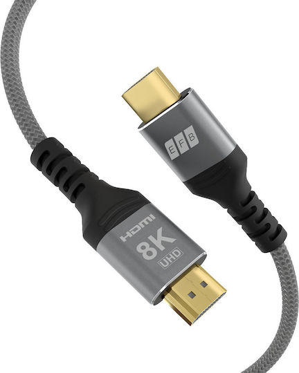 EFB HDMI 2.1 Ultra High Speed 48Gbps 4K 120Hz HDR VRR Kabel HDMI-Stecker - HDMI-Stecker Schwarz