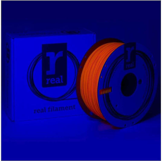 Real Filament PLA 3D Printer Filament 1.75mm Fluorescent Orange 1kg 1τμχ (Spool)