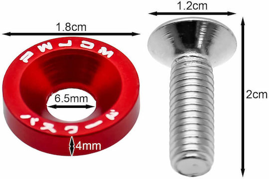 Bumper Retaining Clips Red 10 Pieces Hw-0016