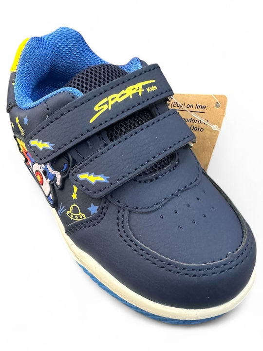 Παιδικά Sneakers με Σκρατς & Φωτάκια Μπλε