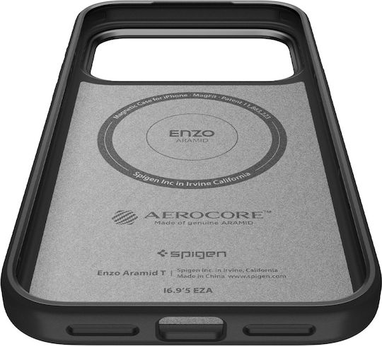Spigen Enzo Aramid Umschlag Rückseite Aramid Fiber Schwarz (iPhone 17 Pro)