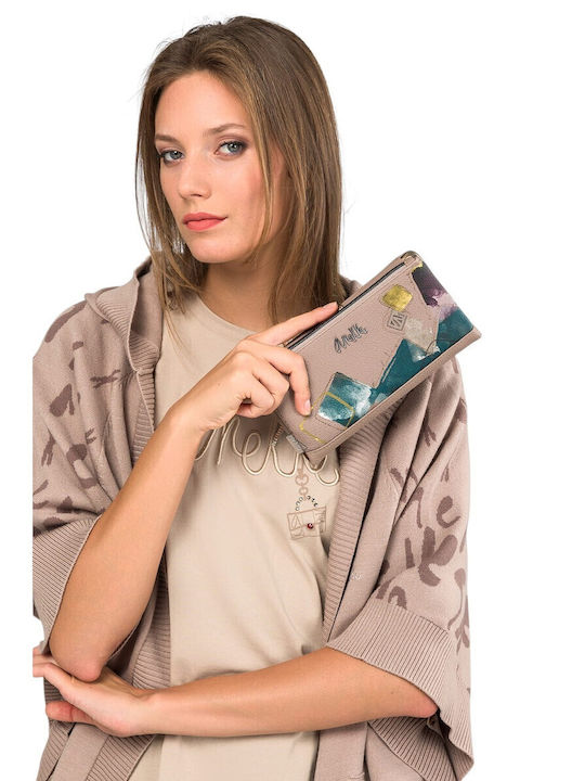 Groß Damen Geldbörse Klassisch mit RFID Beige