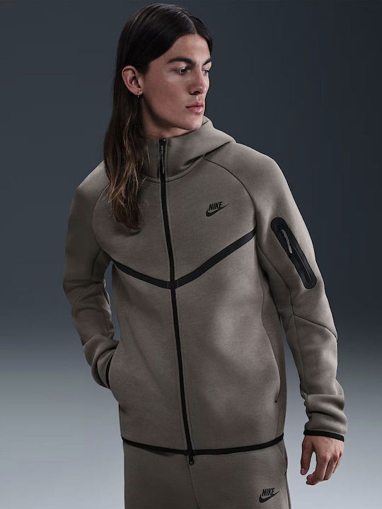 Tech Fleece Dri-Fit Cardigan with Hood Beige