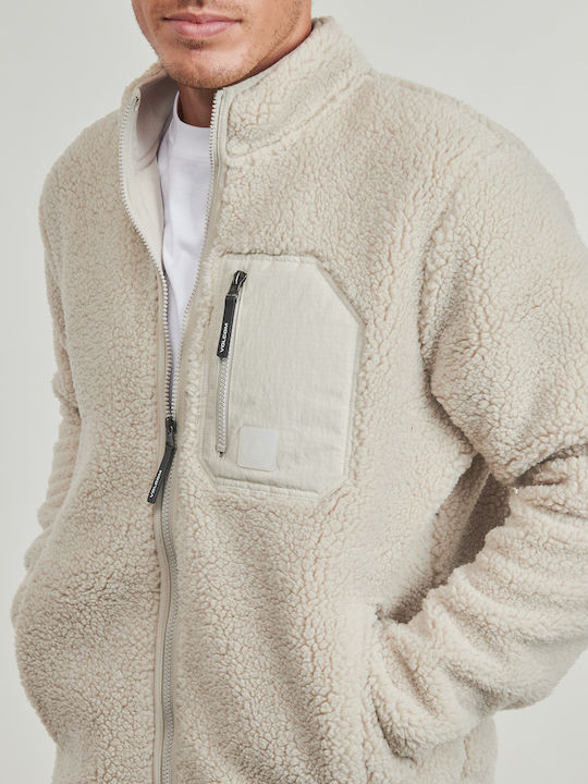 Muzzer Fuzzar Men's Cardigan Beige